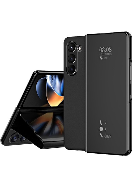 Samsung Galaxy Z Fold 6 5g Galvanik Görünüm Penceresi Standı Deri Telefon Kapağı (Yurt Dışından)