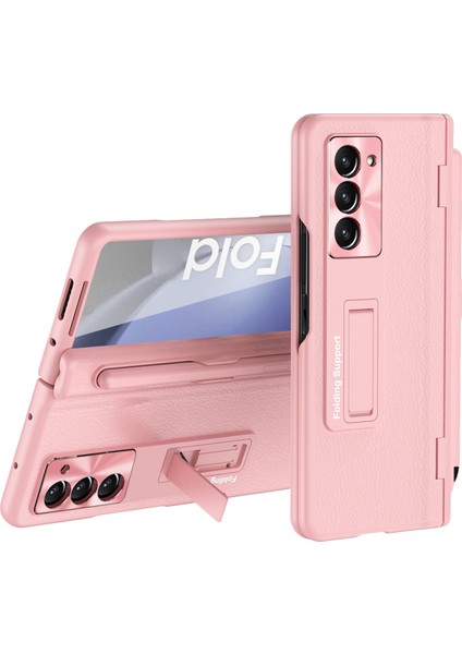 Samsung Galaxy Z Fold 6 5g Kickstand Deri+Pc Telefon Kılıfı ve Stylus Kalem (Yurt Dışından)