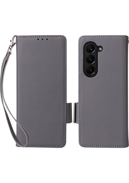 Samsung Galaxy Z Fold 6 5g Darbeye Dayanıklı Litchi Doku Deri Telefon Kılıfı (Yurt Dışından)