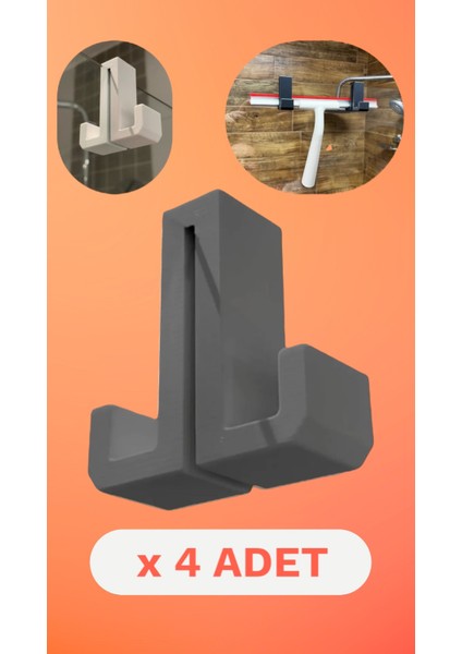 4 Adet Duşakabin Camı Için Çift Taraflı Dayanıklı Askı - Minimalist Tasarım (14 mm Cam Kalınlığı)