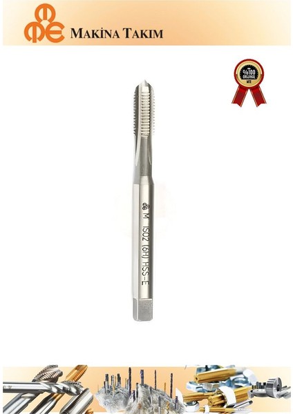 Mte M8x1,25 Normal Vidalı Düz Kanallı Makina Kılavuzu Hss - E Dın 371/C