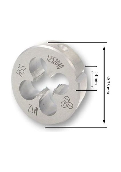 Mte M12x1,75 Pafta Normal Vidalı Hss