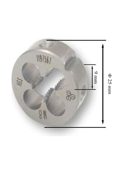 Mte M8x1,25 Pafta Normal Vidalı Hss