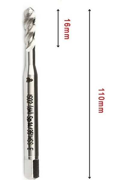 Mte M12x1,75 Normal Vidalı Helis Kanallı Makina Kılavuzu Hss - E Dın 371/C