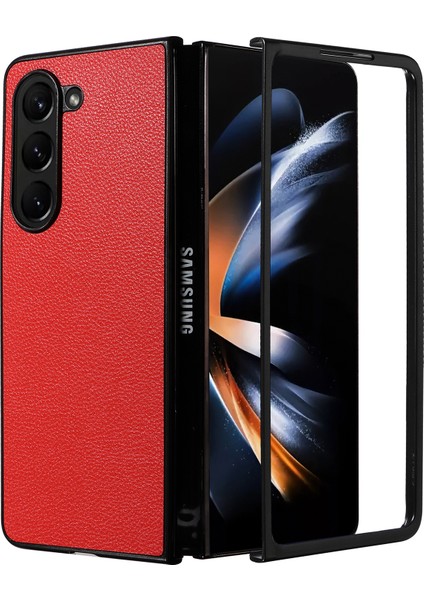 Samsung Galaxy Z Fold 6 5g Litchi Doku Deri Kaplamalı Pc Telefon Kapağı (Yurt Dışından)