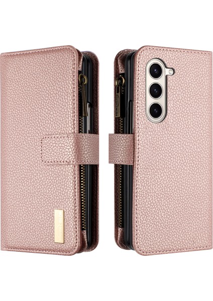 Samsung Galaxy Z Fold 6 5g Pu Deri Litchi Doku Fermuar Telefon Kapağı (Yurt Dışından)