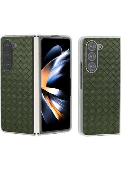 Samsung Galaxy Z Fold 6 5g Dokuma Doku Pu Deri Telefon Kapağı (Yurt Dışından)