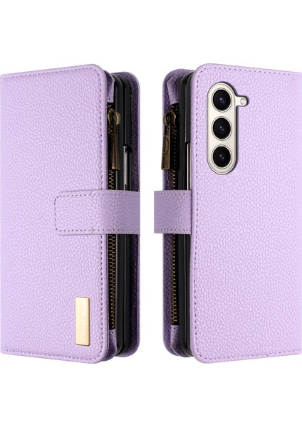 Samsung Galaxy Z Fold 6 5g Pu Deri Litchi Doku Fermuar Telefon Kapağı (Yurt Dışından)