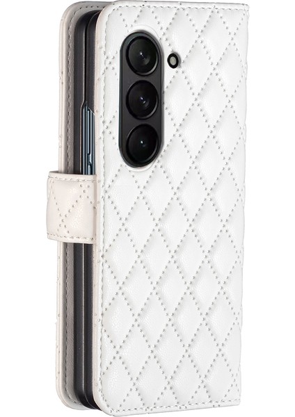 Samsung Galaxy Z Fold 6 5g Eşkenar Dörtgen Cüzdan Pu Deri Telefon Kılıfı (Yurt Dışından)