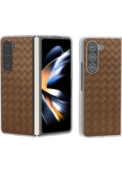 Samsung Galaxy Z Fold 6 5g Dokuma Doku Pu Deri Telefon Kapağı (Yurt Dışından)