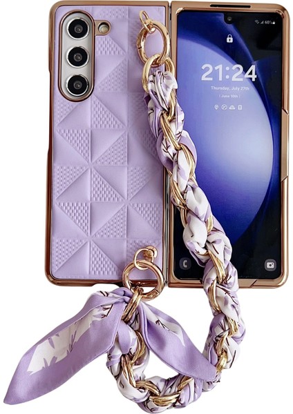 Samsung Galaxy Z Fold 6 5g Izgara Dokulu Pu+Pc Telefon Kılıfı (Yurt Dışından)