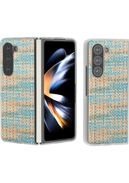 Samsung Galaxy Z Fold 6 5g Ekose Dokulu Deri Telefon Kılıfı (Yurt Dışından)