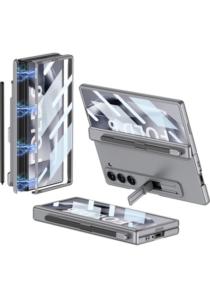 Samsung Galaxy Z Fold 6 5g Sert Pc Telefon Kapağı, Şeffaf Ekran Filmi Manyetik Menteşe ile (Yurt Dışından)