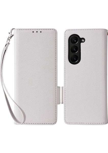 Samsung Galaxy Z Fold 6 5g Darbeye Dayanıklı Litchi Doku Deri Telefon Kılıfı (Yurt Dışından)