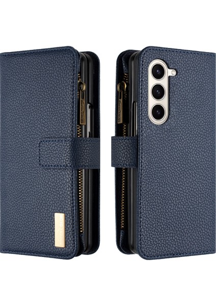 Samsung Galaxy Z Fold 6 5g Pu Deri Litchi Doku Fermuar Telefon Kapağı (Yurt Dışından)