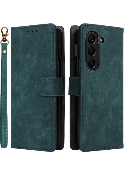 Samsung Galaxy Z Fold 6 5g Rfıd Engelleme Deri Telefon Kapağı Görüntüleme Standı (Yurt Dışından)