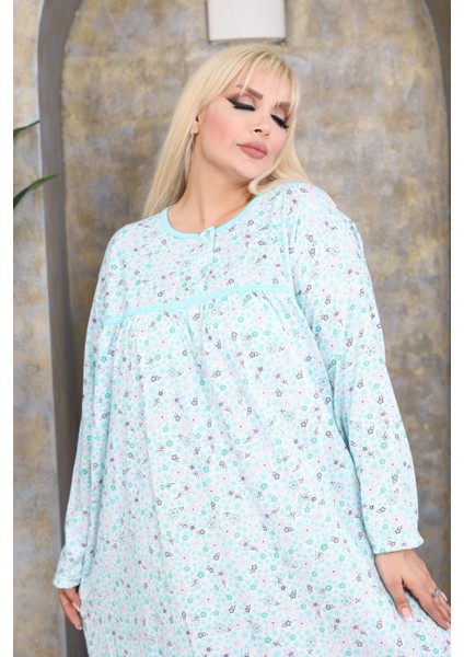 Büyük Beden Kışlık Şardonlu Pamuklu Anne Gecelik (120 Kiloya Kadar Uygundur) fiyatları