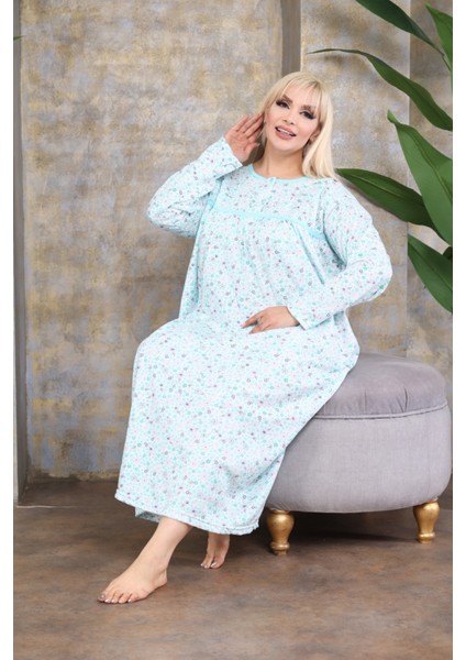 Büyük Beden Kışlık Şardonlu Pamuklu Anne Gecelik (120 Kiloya Kadar Uygundur) modelleri