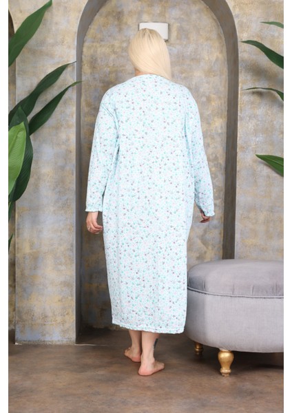 Büyük Beden Kışlık Şardonlu Pamuklu Anne Gecelik (120 Kiloya Kadar Uygundur) fırsatları