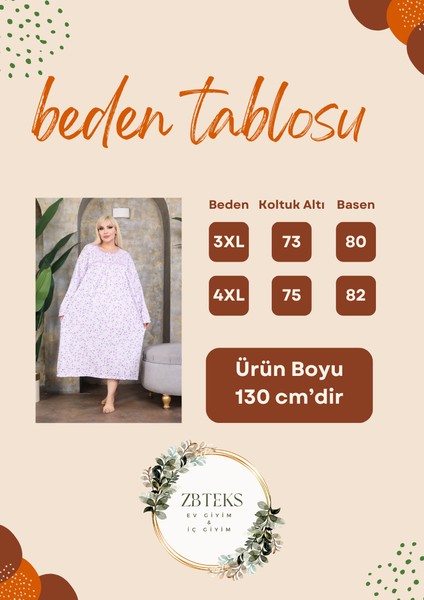 Büyük Beden Kışlık Şardonlu Pamuklu Anne Gecelik (120 Kiloya Kadar Uygundur) indirimleri