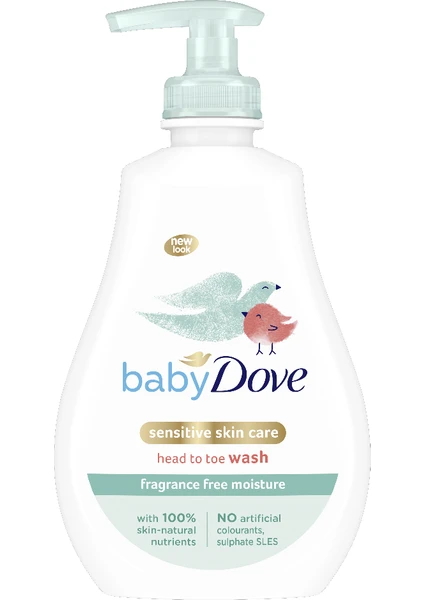 Baby Dove Bebekler için Kokusuz Saç ve Vücut Şampuanı 400 ml