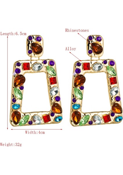 2 Pairs Alaşım Kakma Renk Rhinestone Küpe (White) (Yurt Dışından) modelleri
