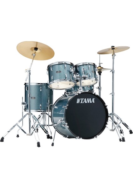 ST50H6C-SEM Stagestar Sea Blue Mist 5 Parça (20B/10T/12T/14F/14S) Aksamlı ve Zilli Akustik Davul Seti
