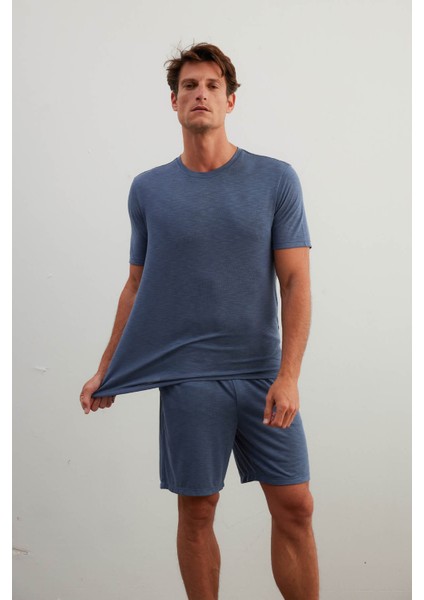 Erkek Flamlı Modal Kısa Kollu T-Shirt modelleri