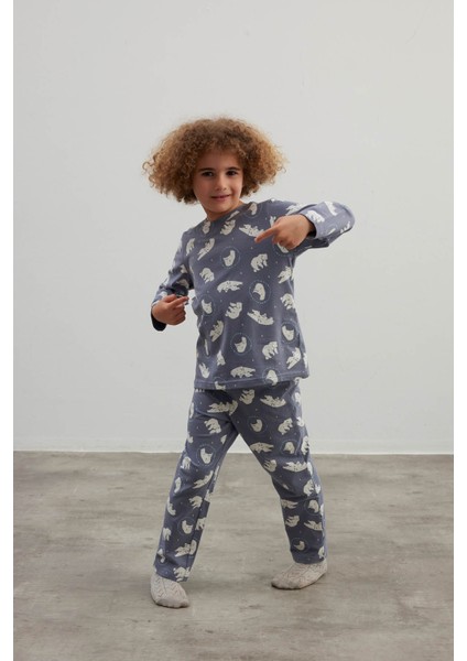 Erkek Çocuk Pamuklu Uzun Kollu Pijama Takımı