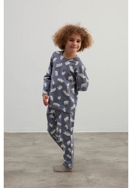 Erkek Çocuk Pamuklu Uzun Kollu Pijama Takımı