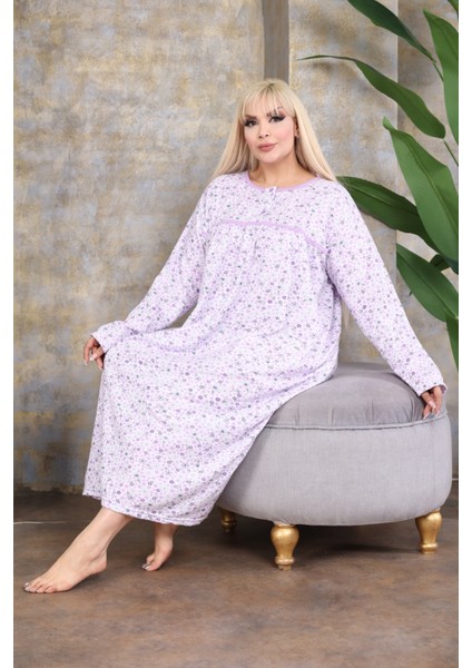 Büyük Beden Kışlık Şardonlu Pamuklu Anne Gecelik (120 Kiloya Kadar Uygundur) modelleri