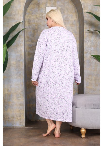 Büyük Beden Kışlık Şardonlu Pamuklu Anne Gecelik (120 Kiloya Kadar Uygundur) fırsatları