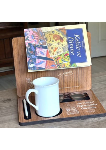 Öğretmenler Gününe Özel Hediye Masa Üstü Organizer Kitap Tutucu