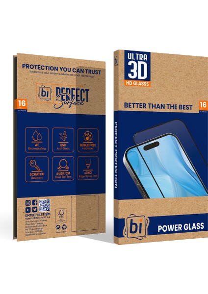 3D Power Glass Apple iPhone 16 Pro Ekran Koruyucu