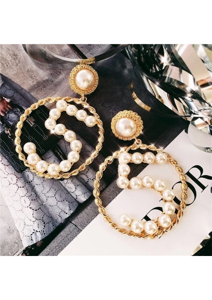 Kişilik Sayı 5 Inci Küpe (Gold) (Yurt Dışından) fırsatları