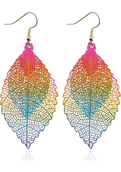 Double-Layered Leaves T Earrings (Pink) (Yurt Dışından) fiyatları