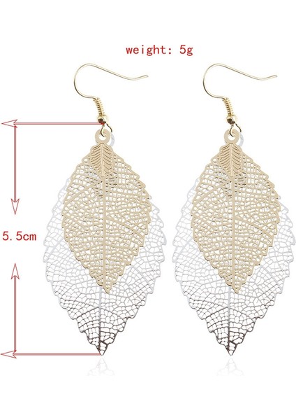 Double-Layered Leaves T Earrings (Pink) (Yurt Dışından) modelleri