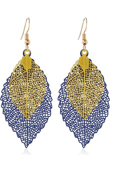 Double-Layered Leaves T Earrings (Yurt Dışından)