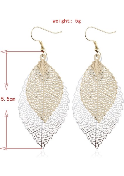 Double-Layered Leaves T Earrings (Yurt Dışından)