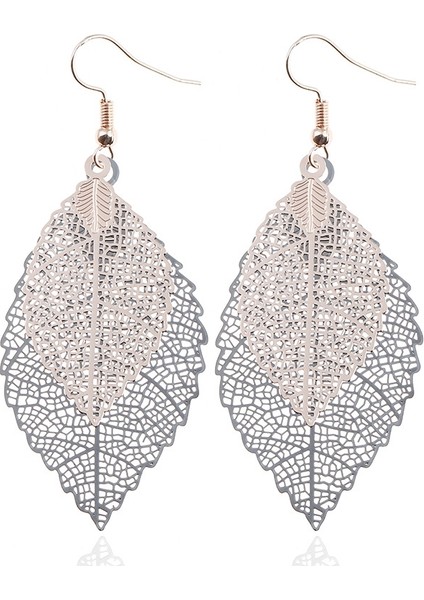 Double-Layered Leaves T Earrings (Yurt Dışından)