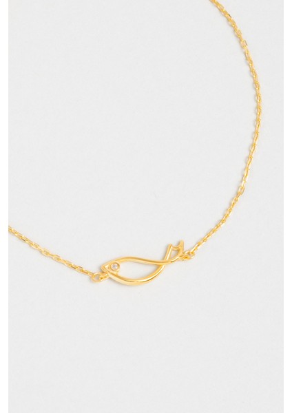 Mistik Balık 18 Ayar Sarı Altın Kaplama 19 cm Gümüş Bileklik fiyatları