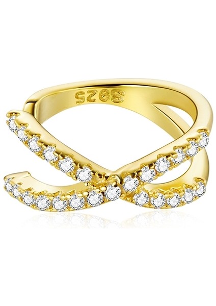 Intertwınd Hatları Zirkon Kulak Klipsi Kadın Küpe (Gold) (Yurt Dışından)