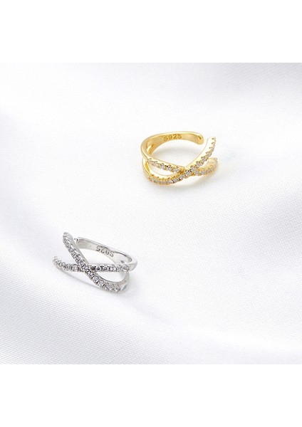 Intertwınd Hatları Zirkon Kulak Klipsi Kadın Küpe (Gold) (Yurt Dışından) fiyatları