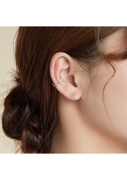 Intertwınd Hatları Zirkon Kulak Klipsi Kadın Küpe (Gold) (Yurt Dışından) fırsatları
