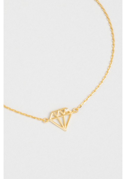 Elmas Ikonlu 18 Ayar Sarı Altın Kaplama 19 cm Gümüş Bileklik fiyatları