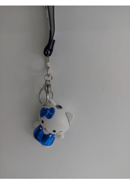 Hello Kitty Bear Anahtarlık Çakmak Lighter Lacivert Beyaz Çanta Süsü 1 Adet
