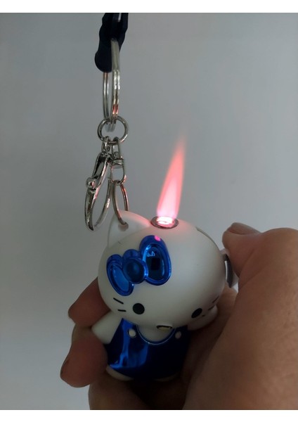 Hello Kitty Bear Anahtarlık Çakmak Lighter Lacivert Beyaz Çanta Süsü 1 Adet fiyatları