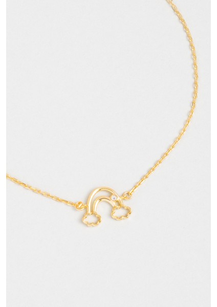 Gökkuşağı 18 Ayar Sarı Altın Kaplama 20 cm Gümüş Bileklik fiyatları