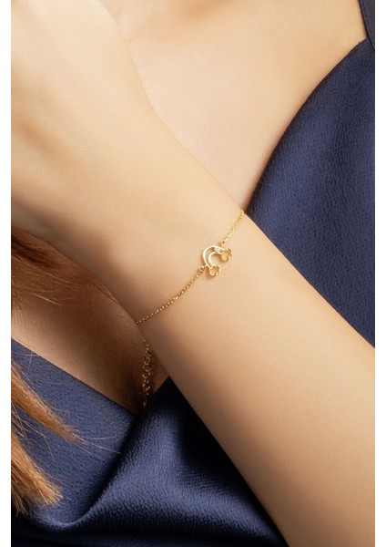 Gökkuşağı 18 Ayar Sarı Altın Kaplama 20 cm Gümüş Bileklik fırsatları