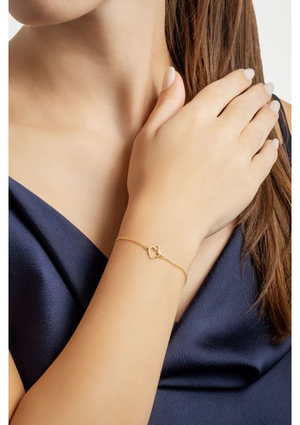 Ilk Aşk 18 Ayar Sarı Altın Kaplama 19 cm Gümüş Bileklik modelleri